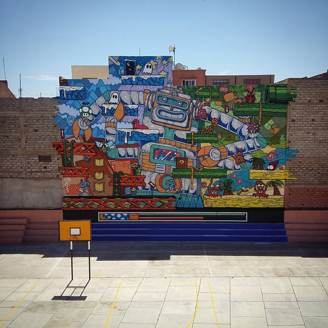 Marrakech Biennale: 360 m2 mural by POES and JO BER – StreetArtNews