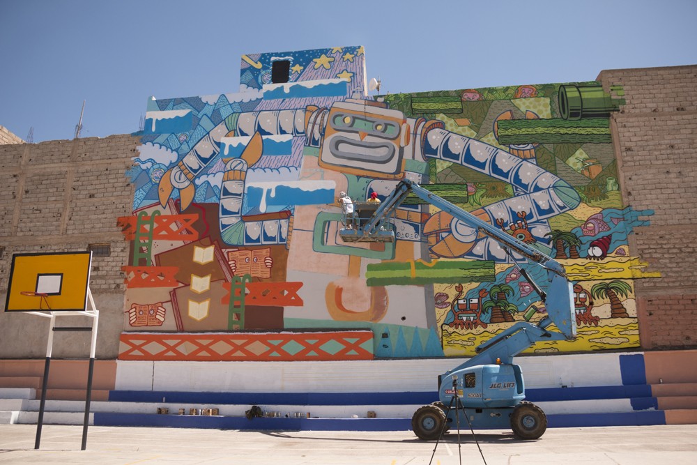 Marrakech Biennale: 360 m2 mural by POES and JO BER – StreetArtNews